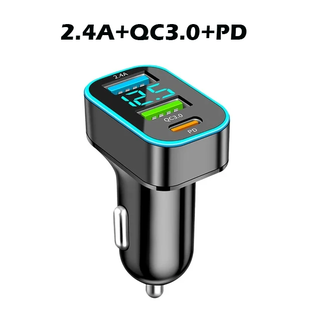 

Автомобильное зарядное устройство с 3 USB-портами, 66 Вт