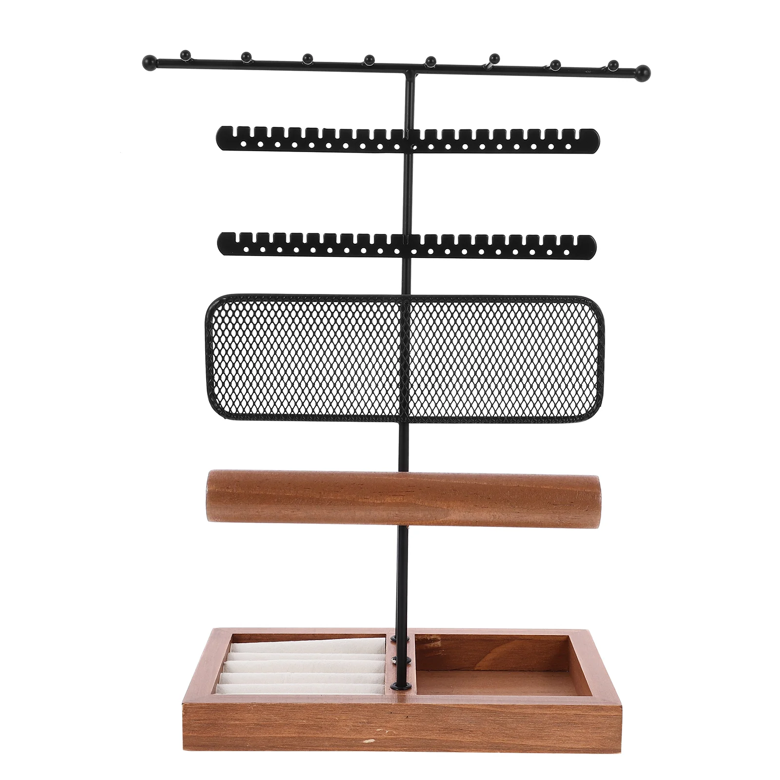 

Jewelry Organizer Stand Bracelet Storage Rack Watch Hanger Holder Wood Retro Earring