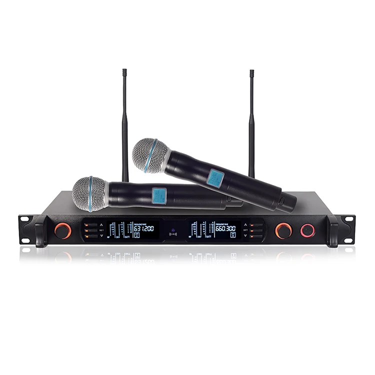 

Двухканальный ручной передатчик для микрофона, профессиональная микрофонная система для караоке, УВЧ, с большим радиусом действия, с беспр...