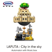 xingbao xb05001 sky city moc with music box creative puzzle assembling small particle building blocks girl birthday gift