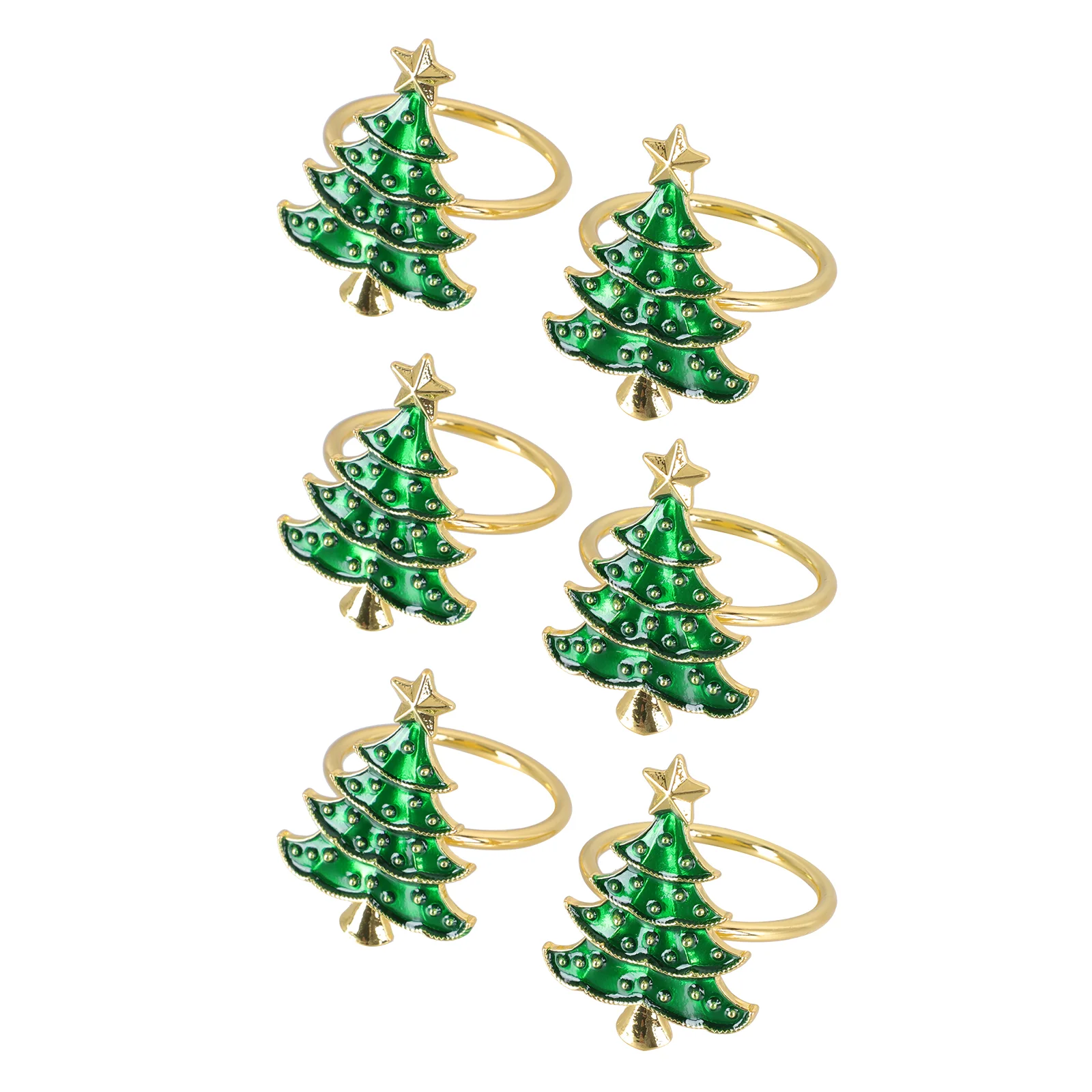 

6Pcs Festive Xmas Napkin Ring Decor Decorative Christmas Tree Napkin Buckle
