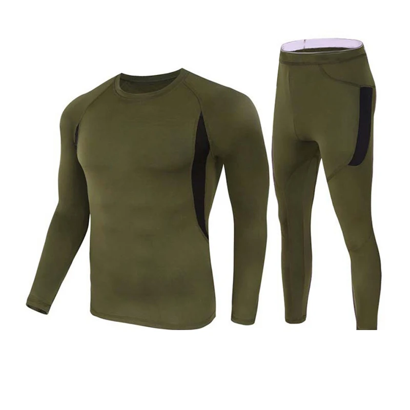 Winter High Quality Thermal Underwear Set Men Underwear Long Johns 2Pcs Compression Fleece Sweat Quick Drying Thermo Clothing