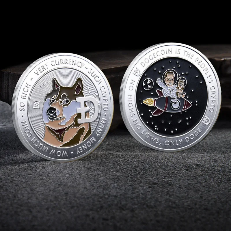 Криптовалюта Dogecoin Musk и Doge To The Moon Коллекционная монета Физическая криптовалюта