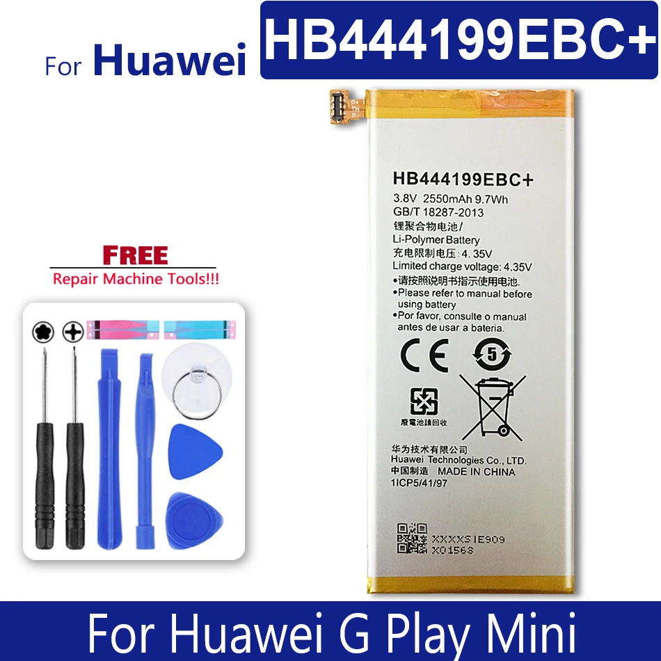 

Mobile Phone Battery HB444199EBC For Huawei G Play Mini Tracking Number