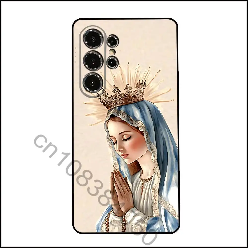 Фото Чехол для телефона с изображением Девы Марии и Иисуса для Samsung Galaxy A13,21s,22,31,32,52,53,71,80,A91, мягкий черный чехол №2