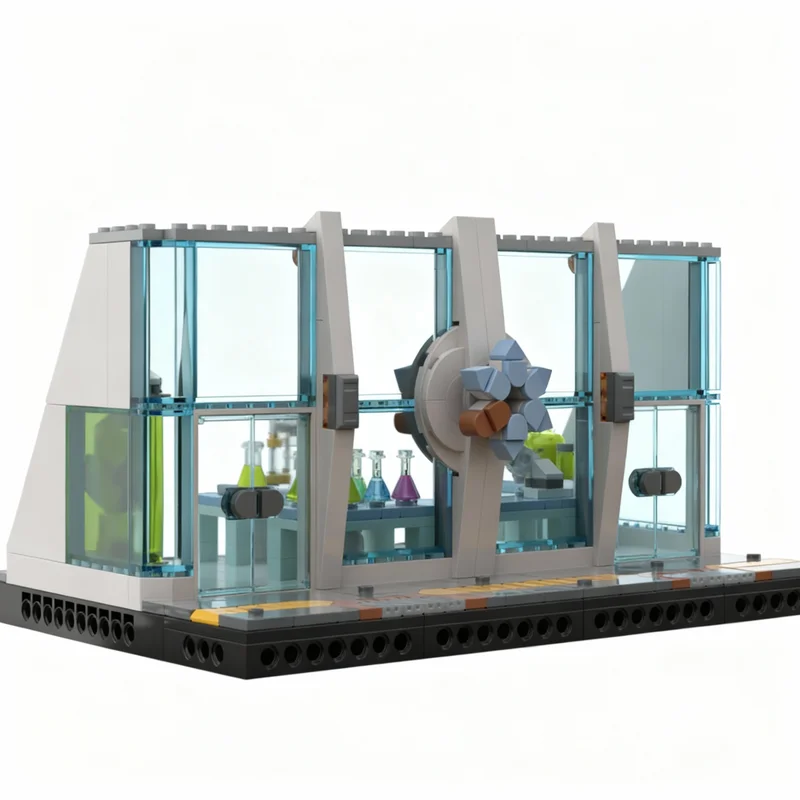 Фото 469 деталей MOC Icons Chimaera Biosciences Laboratory, модель из строительных блоков, игрушка, образовательный конструктор, креативный набор для сборки, подарок на день рождения №1