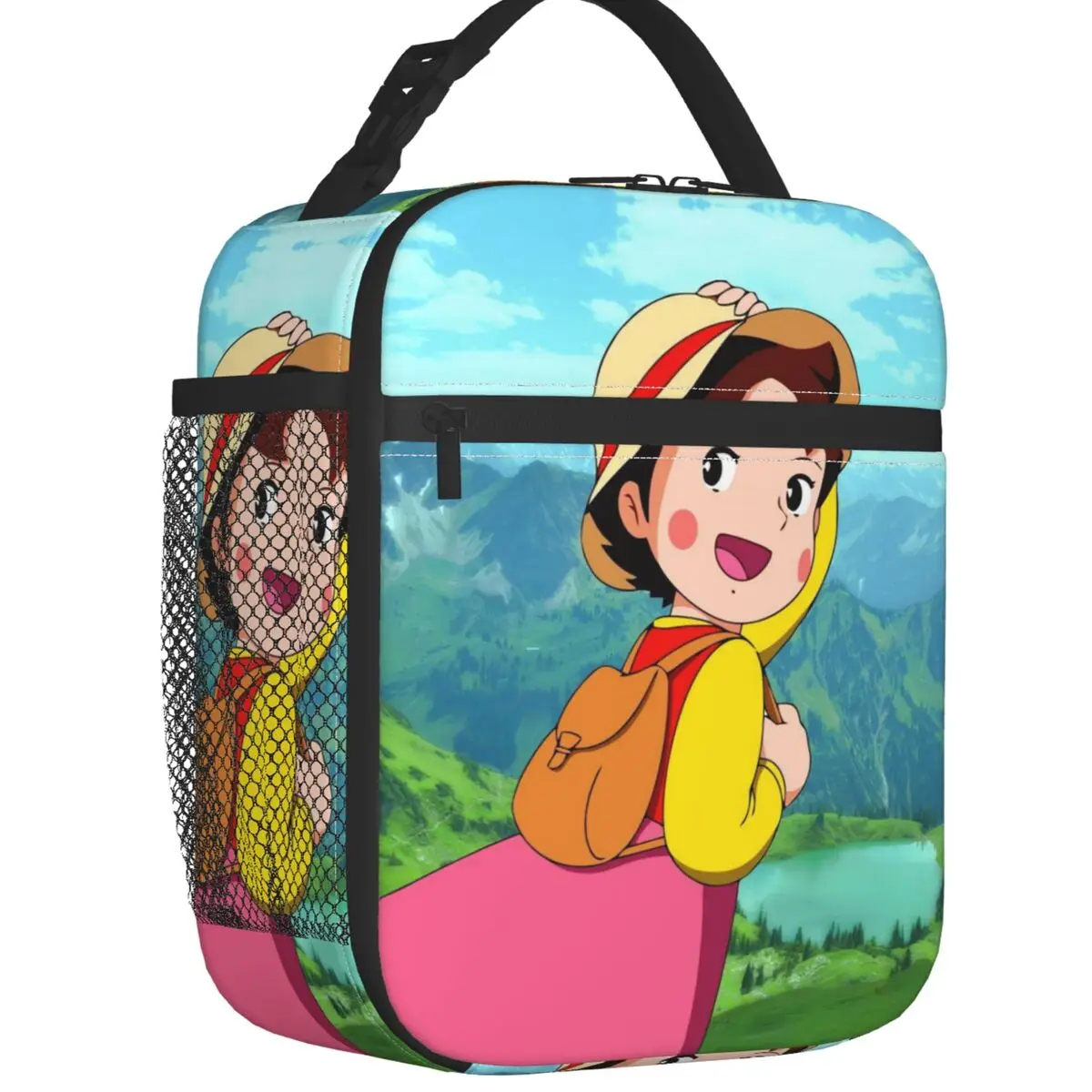 

Alps Mountain Happy Girl Heidi Insulated Lunch Bags for Work School Anime Cartoon Leakproof Cooler Thermal Bento Box Women Kids