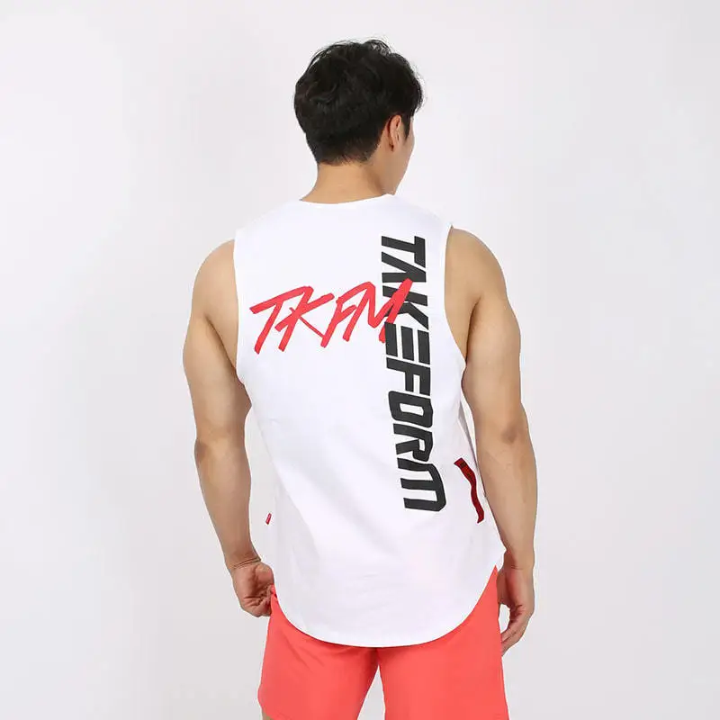 

2021 New Muscle Brothers Fitness Vest Cotton Loose Sleeveless Training Top Basketball Vest Hurdle Vest
