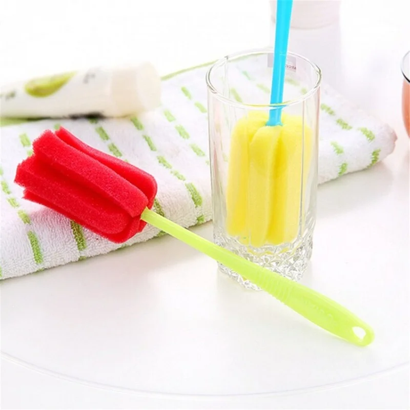 Baby bottle and nipple cleaning sponge, baby bottle brush, random color, kitchen tools, 1pc