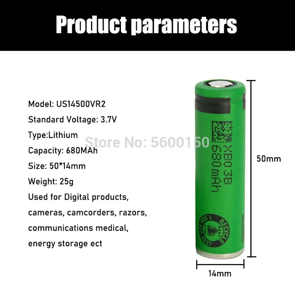 100% оригинальное зарядное устройство 14500 680 мАч для электронной зубной щетки Turmera