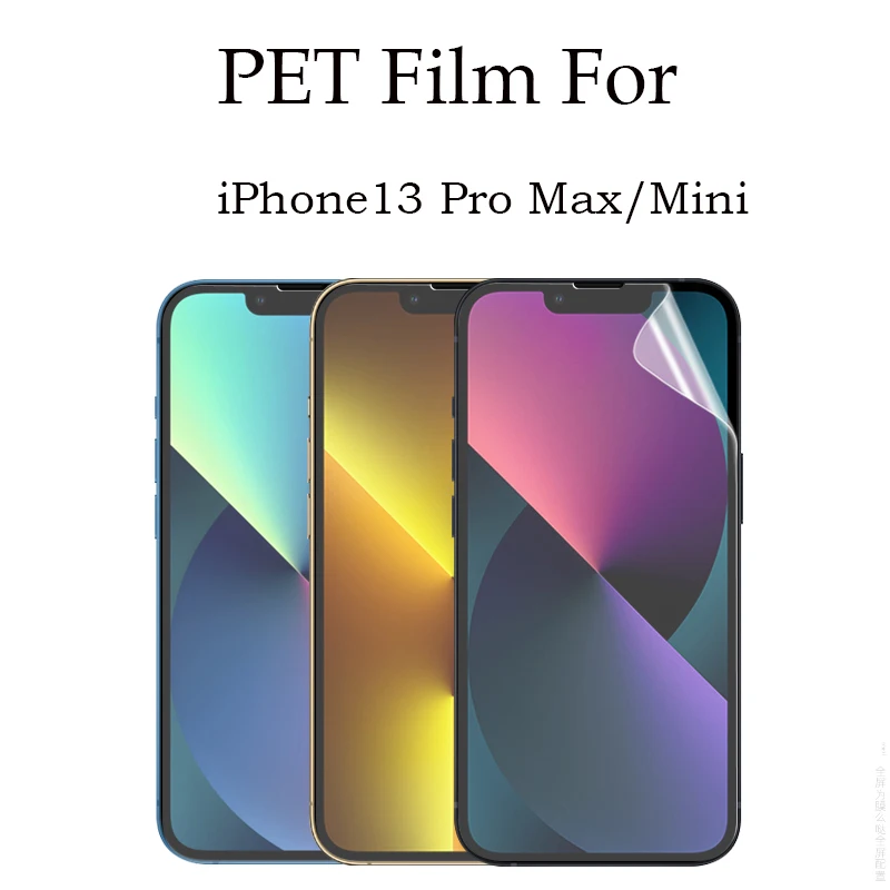 

ПЭТ-пленка для iPhone 13 Pro Max Mini iPhone13 Promax, изогнутая сверхтонкая Защитная пленка с полным покрытием и разблокировкой по отпечатку пальца, HD мягкая защитная пленка