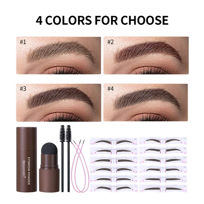 Proszek для бровей Ibcccndc четырехцветная пудра набор палочек артефакт естественный и