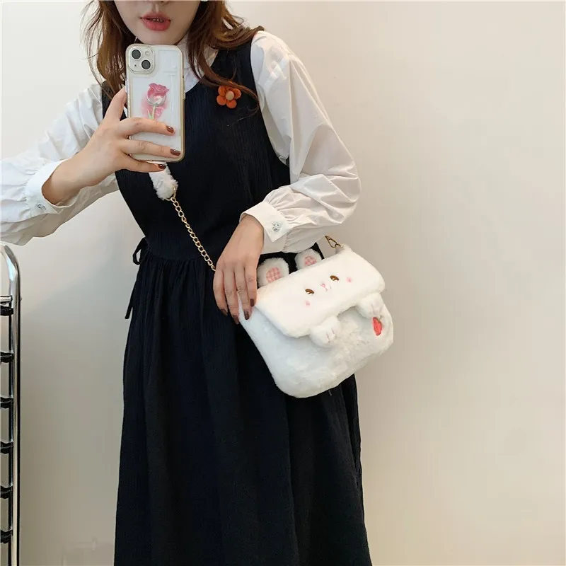 Зимняя милая плюшевая сумка рюкзак японская Униформа Ins Jk сумка-мессенджер через