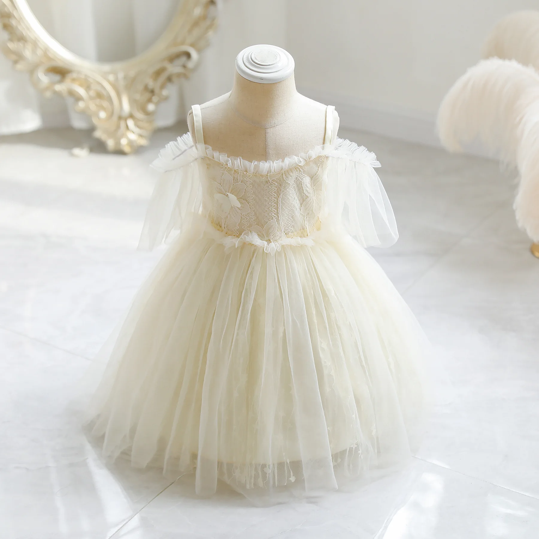 

2021 New Baby Girls Birthday Dress For 1 6 Year Newborn Baptism Girl Clothes Toddler Kid One Elegant Christening Party Tutu Gown