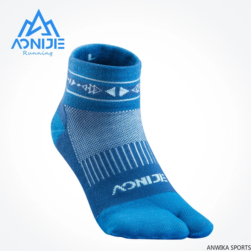 

AONIJIE 2 Pairs/Set E4805 Outdoor Sports Running Athletic Performance Tab Training Cushion Compression Two Toe Socks Walking