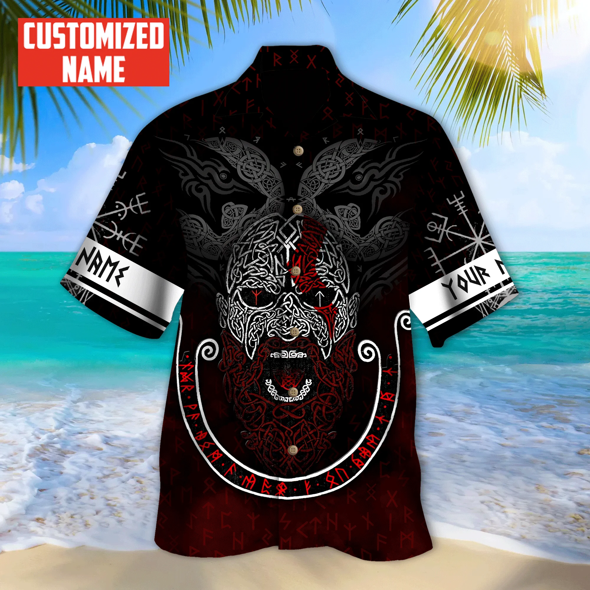 

Viking Tattoo 3D Gothic Shirt Hawaii Shirt Men Summer Short Sleeve Shirt Men Shirts 2023 Oversized 5XL shirt Chemise Homme-365