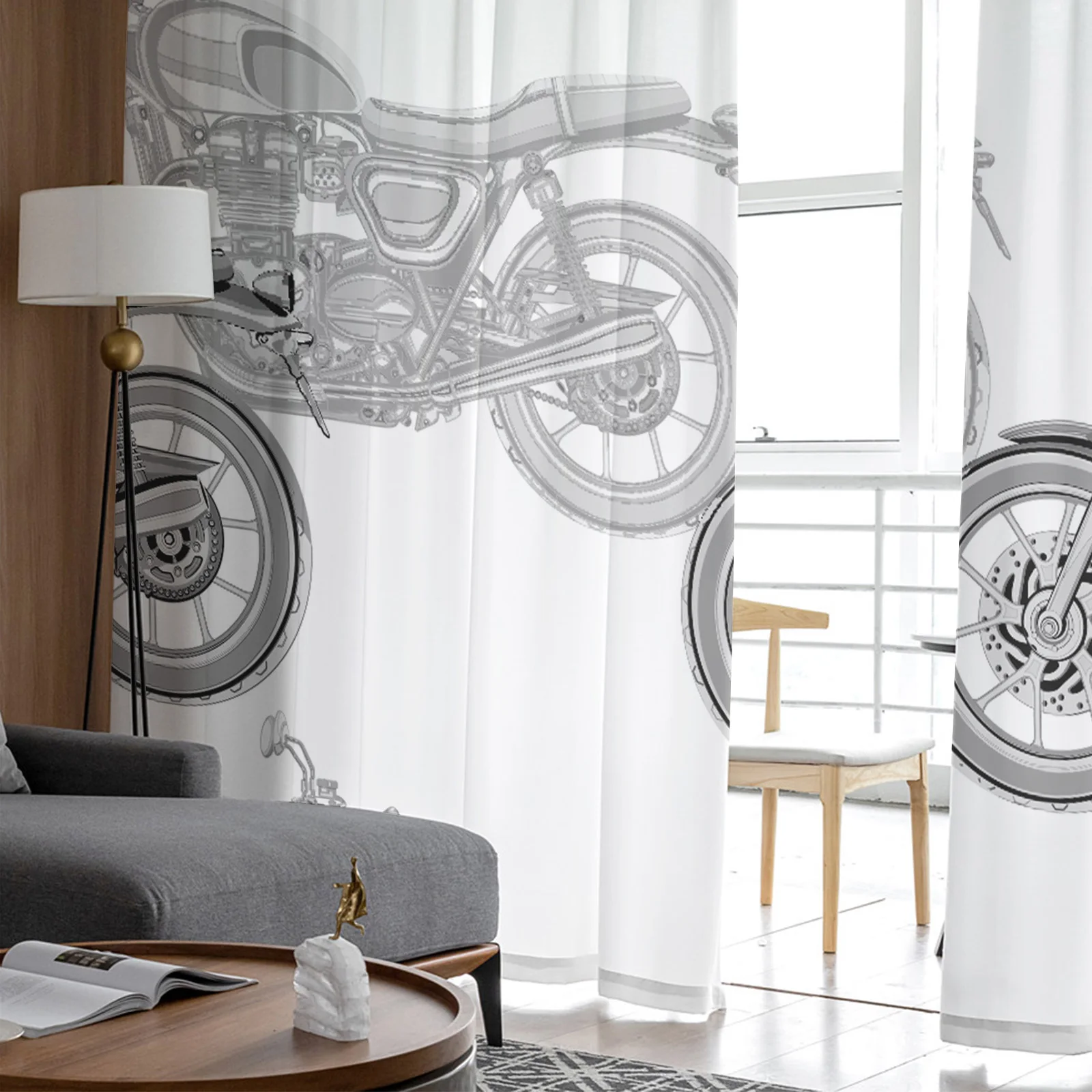 Шторы на окна для транспортировки мотоцикла тюлевые занавески гостиной кухни