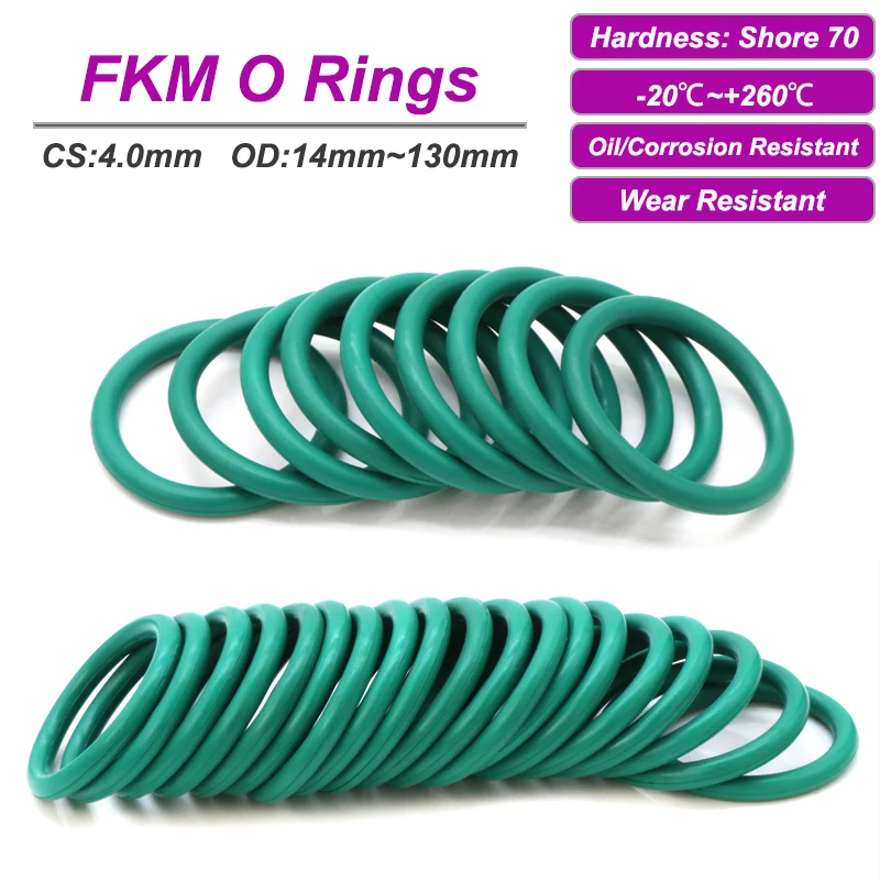 

Зелёные уплотнительные кольца FKM 4 мм