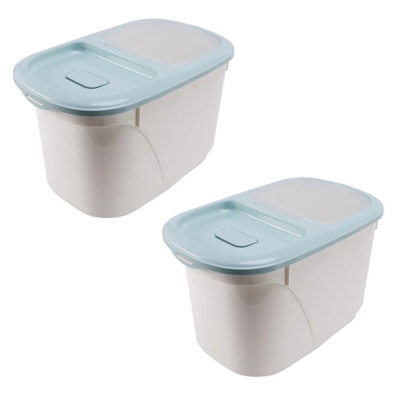 

Контейнер для хранения риса 2 шт., герметичная коробка для риса 10 кг/22 фунта с пластиком без бисфенола А и герметичной коробкой