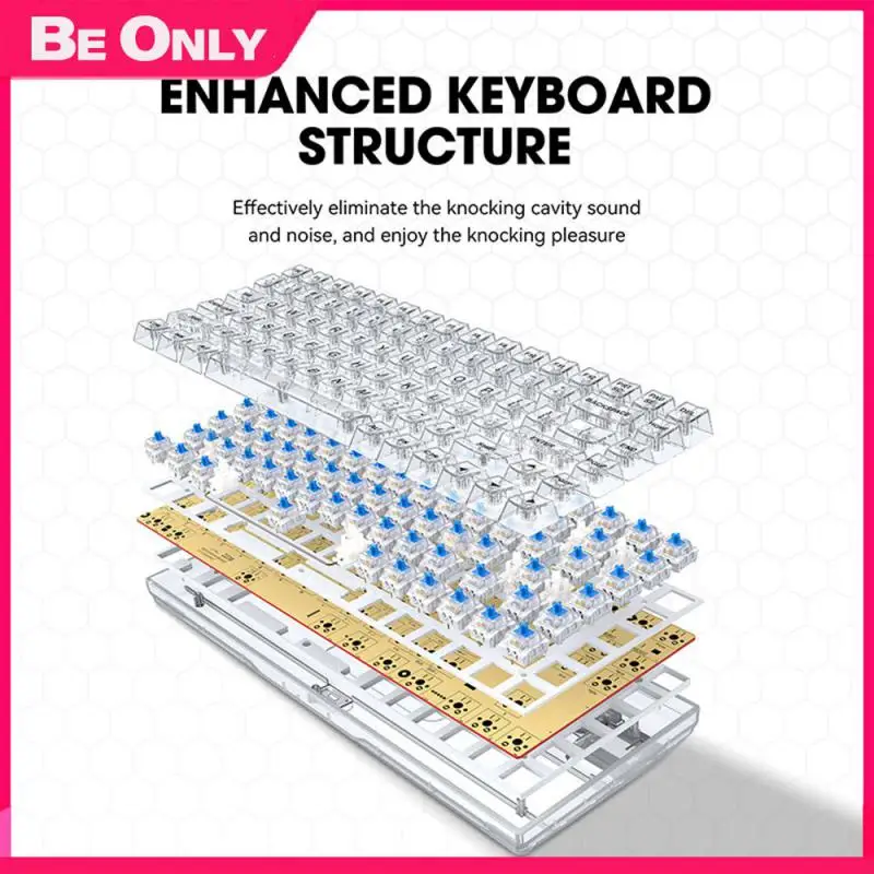 

Клавиатура с прозрачной крышкой из АБС-пластика, цветная клавиатура, игровая клавиатура с механической осью, крутая Проводная клавиатура с подсветкой