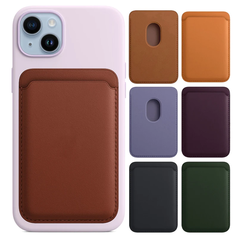 

Card For Apple Magsafe Leather Wallet Magnetic Pouch Card Holder For iPhone 14 12 13 Pro Max Back Case Credit Card Pocket Slot