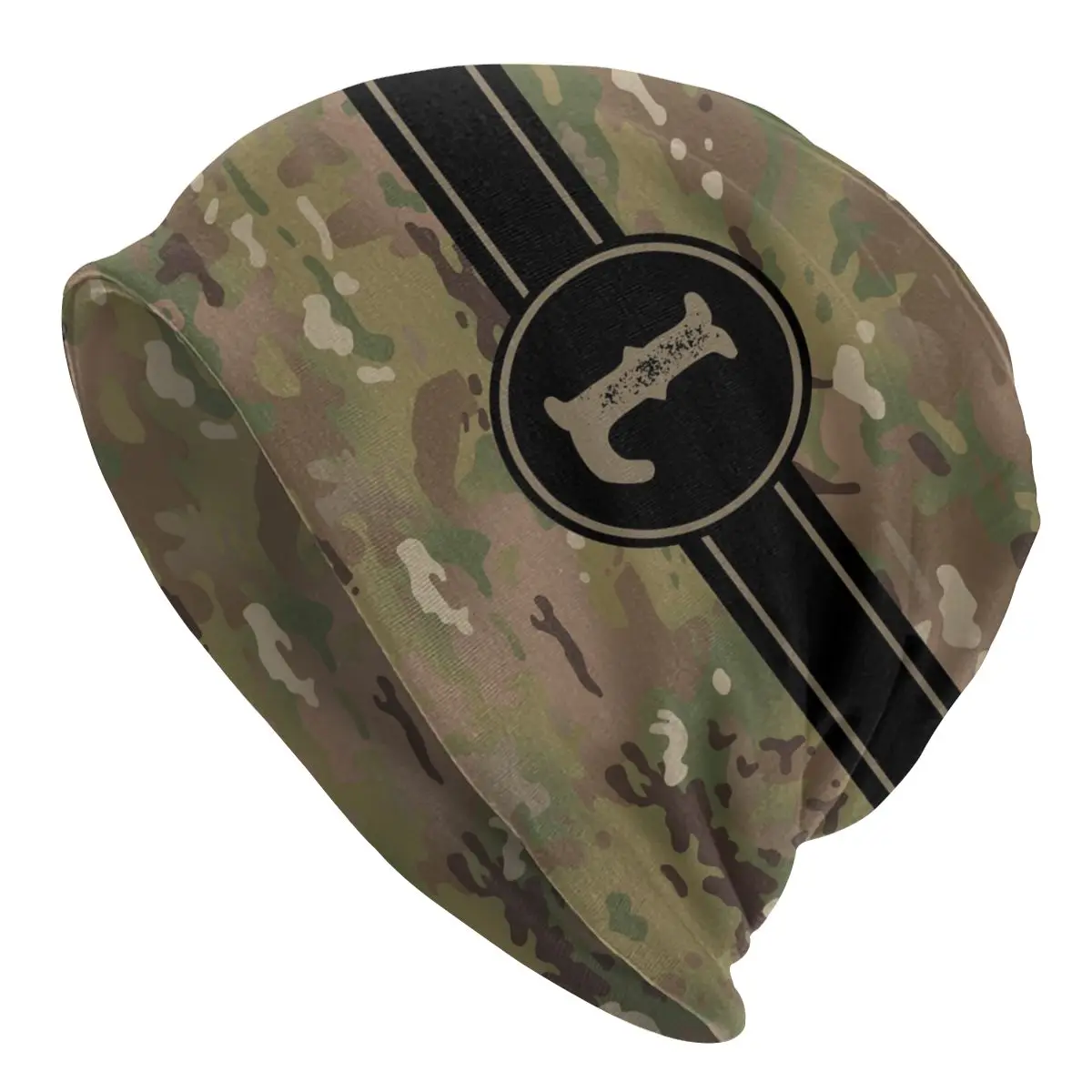 

Армейские камуфляжные шапки с монограммой и буквой L, крутые осенне-зимние уличные шапочки, облегающие шапки, теплые вязаные шапки