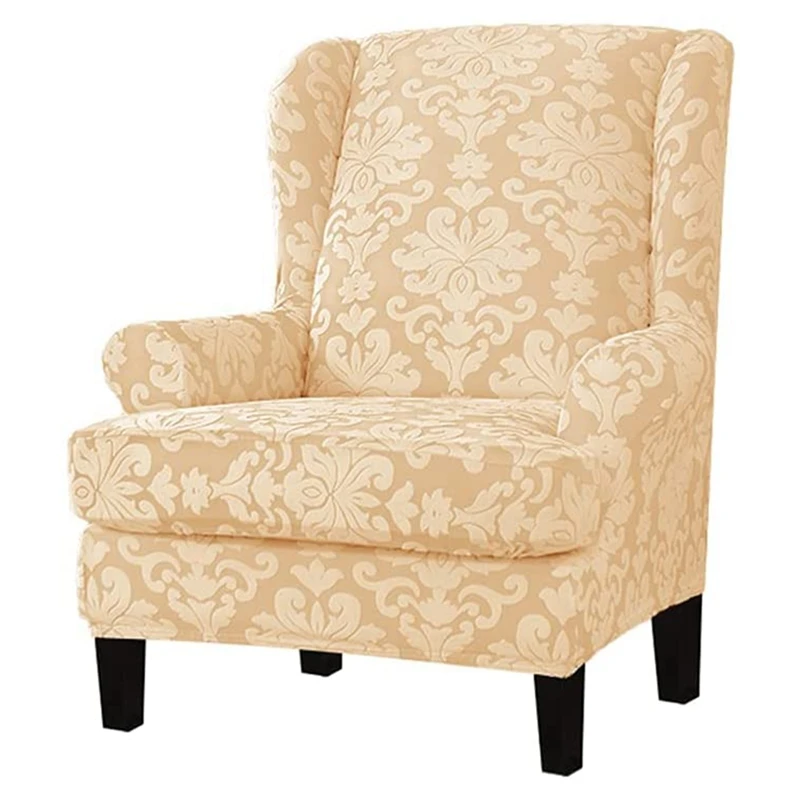 

BMDT-Chair Covers 2 Piece Stretch Wing Chair Slipcover, Knitted Jacquard Washable Fabric Sofa Cover Furniture Protector