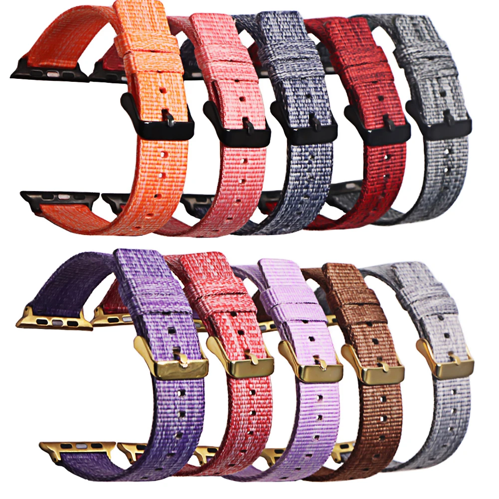 

Ремешок тканый нейлоновый для Apple Watch Series 3/2/1 38 мм 42 мм, Воздухопроницаемый сменный спортивный браслет для iwatch series 5 4 40 мм 44 мм