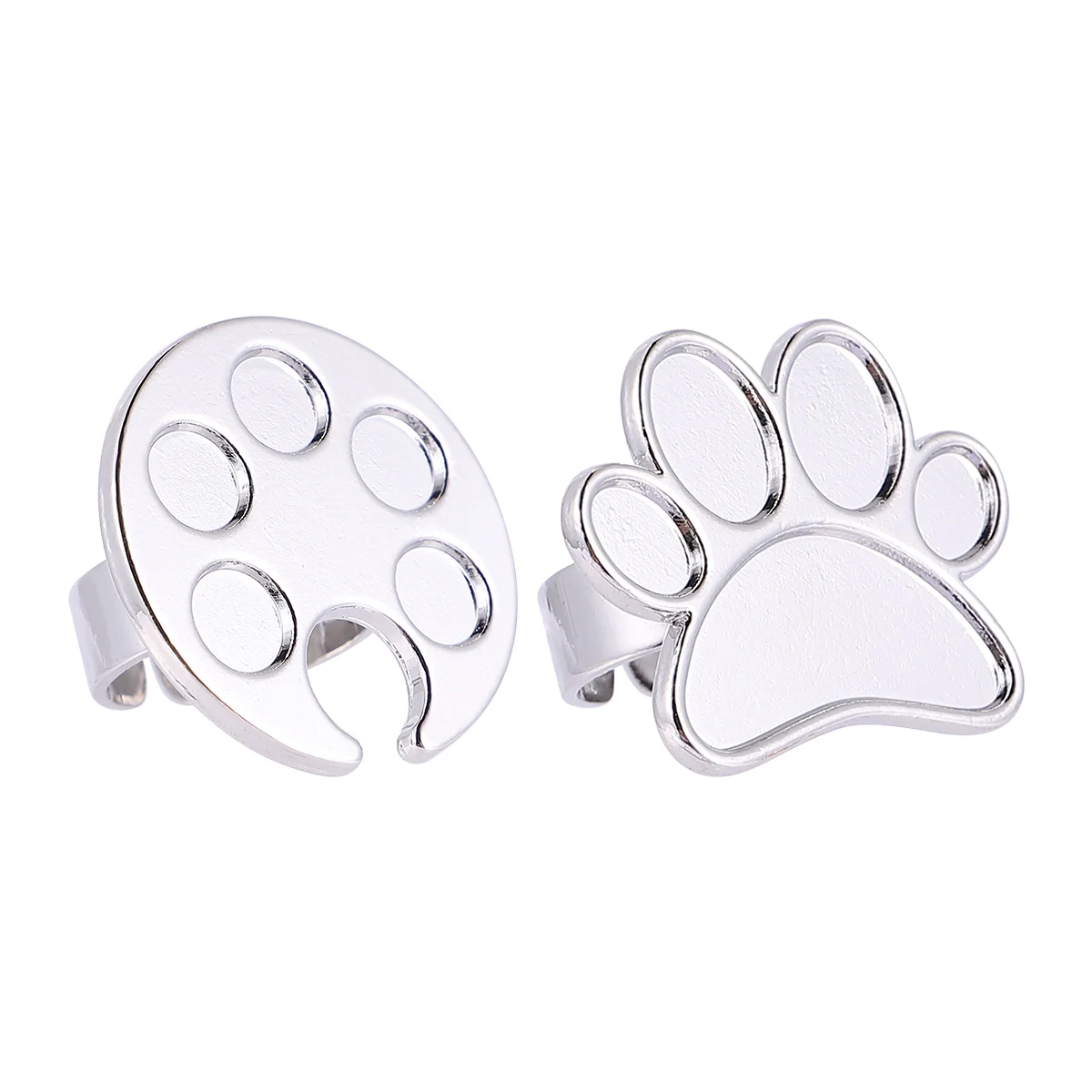 

2pcs Holder Manicure Nail Ring Finger Wearable Metal Nail Nail Tools ( Silver )