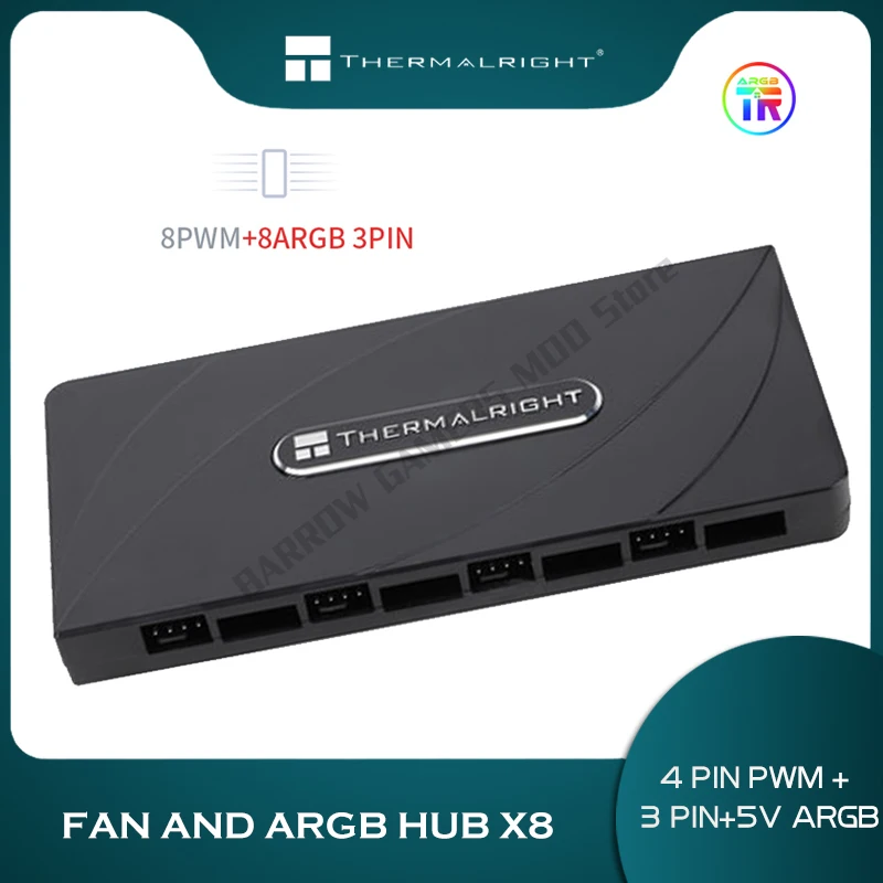 

Thermalright Fan Hub X8 Pwm ARGB SYNC Motherboard Synchronization Hub Control 5v Fan Wireless