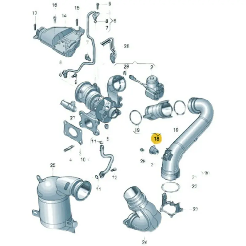 Новый Впускной кронштейн для турбонаддува VW Golf 7 MK7 Jetta Passat B8 Tiguan Touran AUDI A3 Q3 SKODA Octavia 1