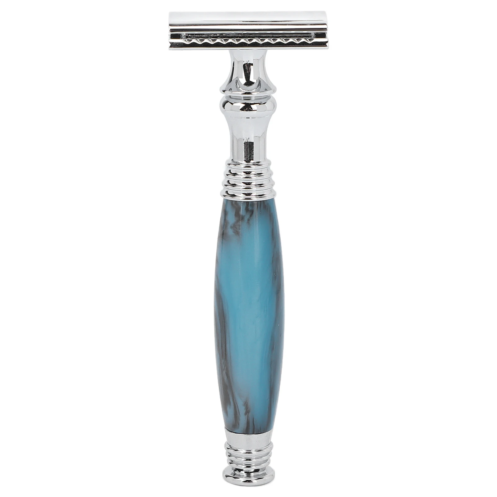 

Double Edge Razor Professional Manual Zinc Alloy Safety Razor Blades Clean Shaving Razor for Men Blue