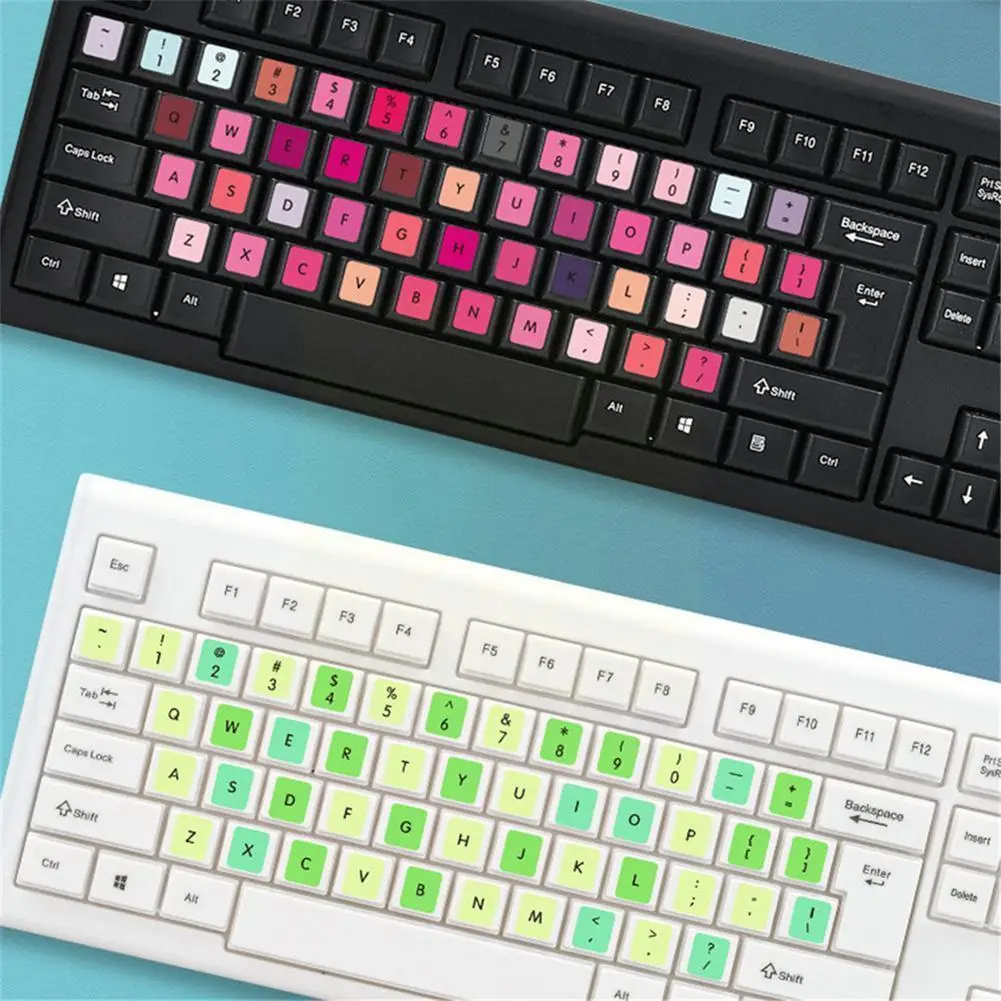 

Наклейка на клавиатуру для ноутбука с английской раскладкой, цветная наклейка с кнопками Макарон для ноутбуков, настольных компьютеров, на...