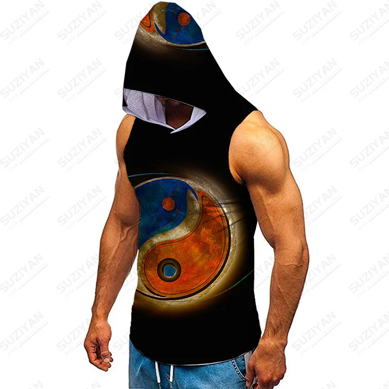 

Oversized Clothing Plants Sleeveless Tshirts For Men Top Patterns For Men Strong Man Online Hot Sale New Printing Stripped