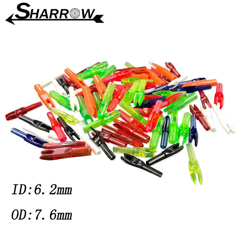 

24pcs Archery Arrow Nock Arrow Cam Plastic Nocks ID 6.2mm OD7.6mm Arrow Shaft Carbon Aluminum Arrow Shooting Hunting Accessories