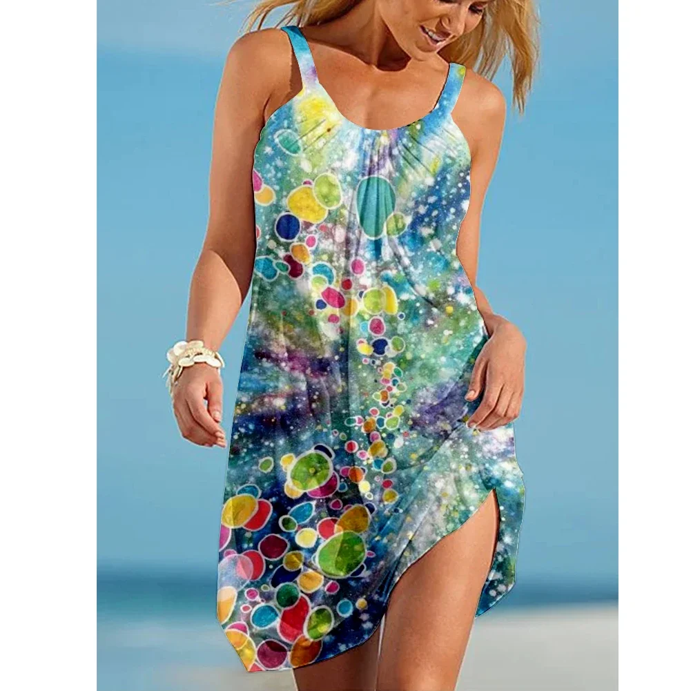 

2022 Summer Balloon Bubble Girl Funny Sexy Big Mouth Beautiful Girl Sexy Lips Dress A-line Dress Casual Summer Red Lips Beach