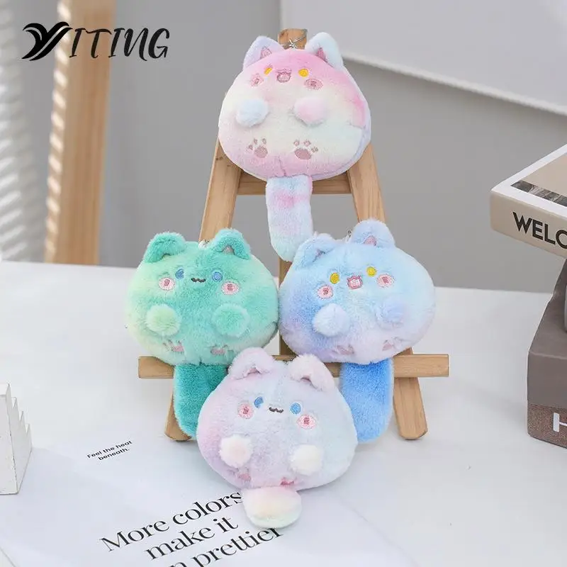 

Cute Cartoon Animal Colorful Plush Keyring Soft Stuffed Small Cat Pendants Dolls Toy Bag Charms Decoration For Children Gifts