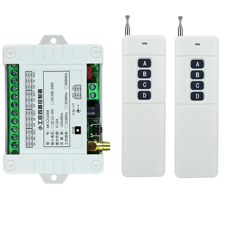 433M Ndustrial DC 12V 24V 36V 4CH RF беспроводной пульт дистанционного управления радиоприемник