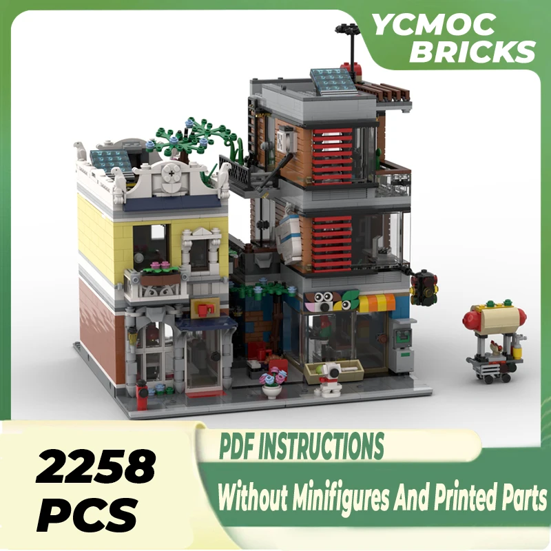 

Конструктор Moc, модель Street View, Petshop и кафе, технические кирпичи, сборка «сделай сам», строительные игрушки для детей, праздничные подарки