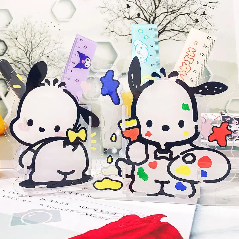 

Прозрачный акриловый держатель для ручек Sanrio, вместительный милый студенческий Настольный органайзер для канцелярских принадлежностей, хороший подарок для детей