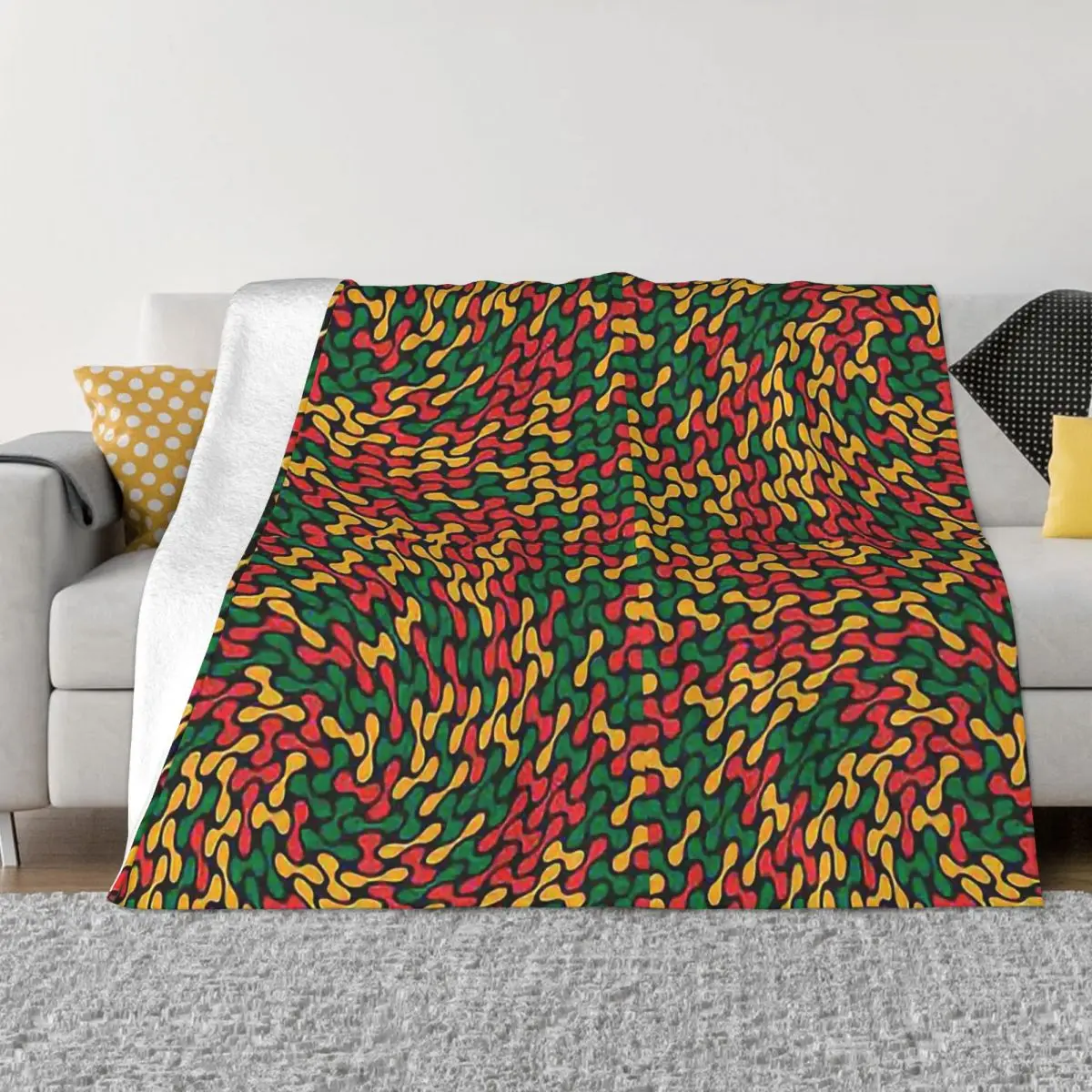 

Ethiopian Painting Art Blanket Flannel Pattern Cozy Soft FLeece Bedspread
