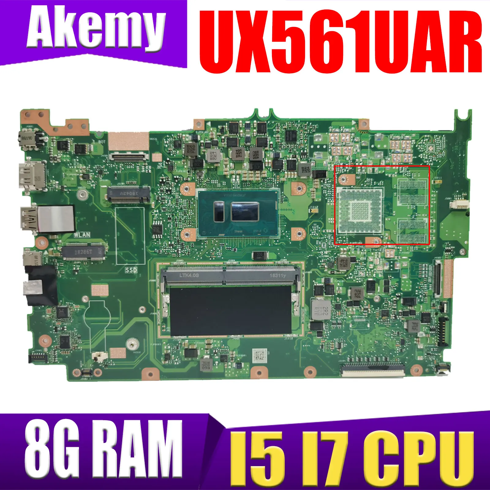 

Ux561moар флип UX561UA ux561moар q525moар Laotop материнская плата с женской строчкой 8GB-RAM обмена!