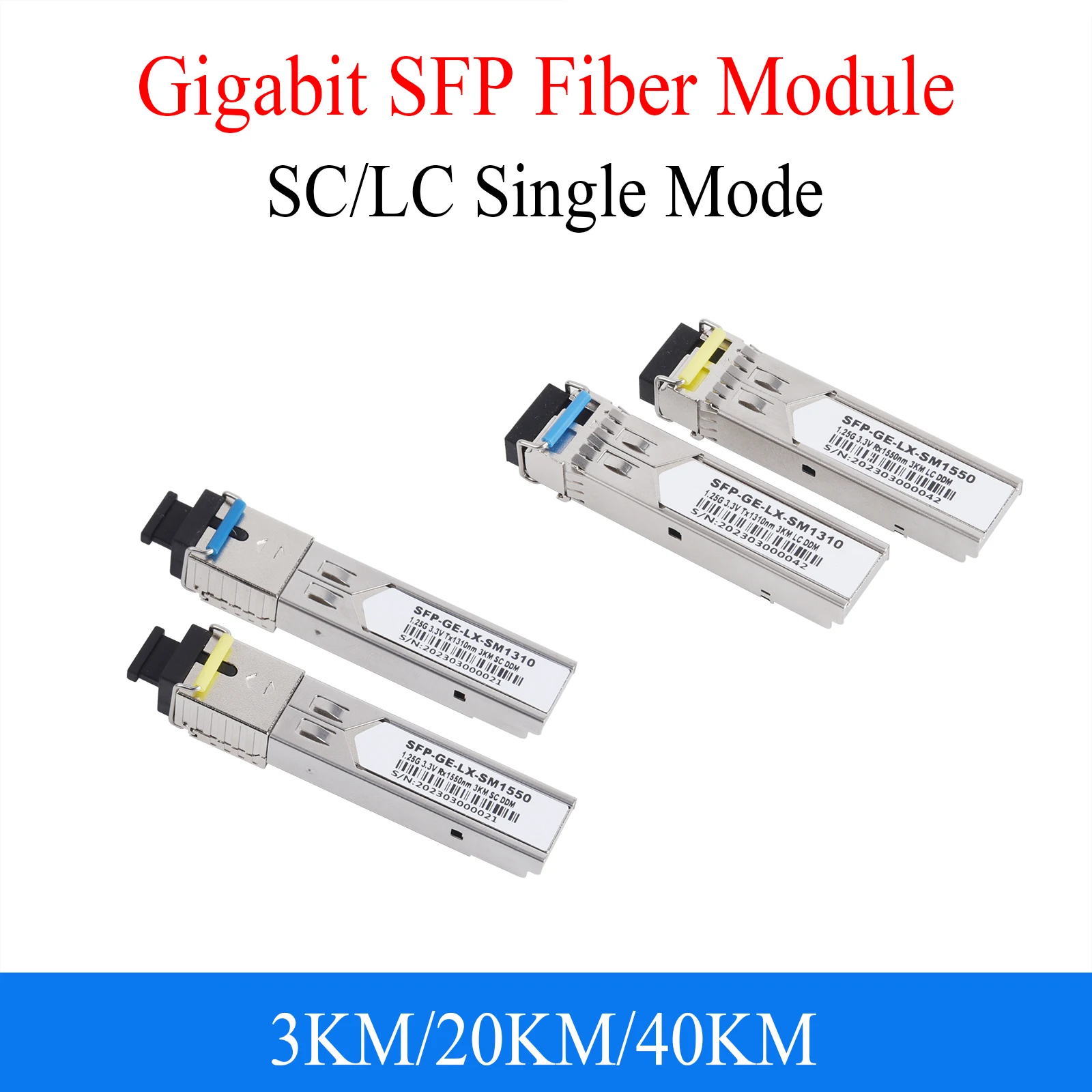 1 пара гигабитных волоконных модулей SFP 1000M SC/LC 1,25G нм/нм ...