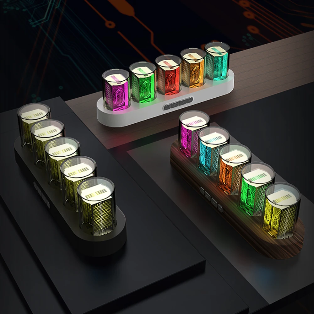 

Digital Nixie Tube Clock RGB LED Table lamps Novelty Lighting Glows for Home Desktop Decoration. Luxury Box Packing for Gift