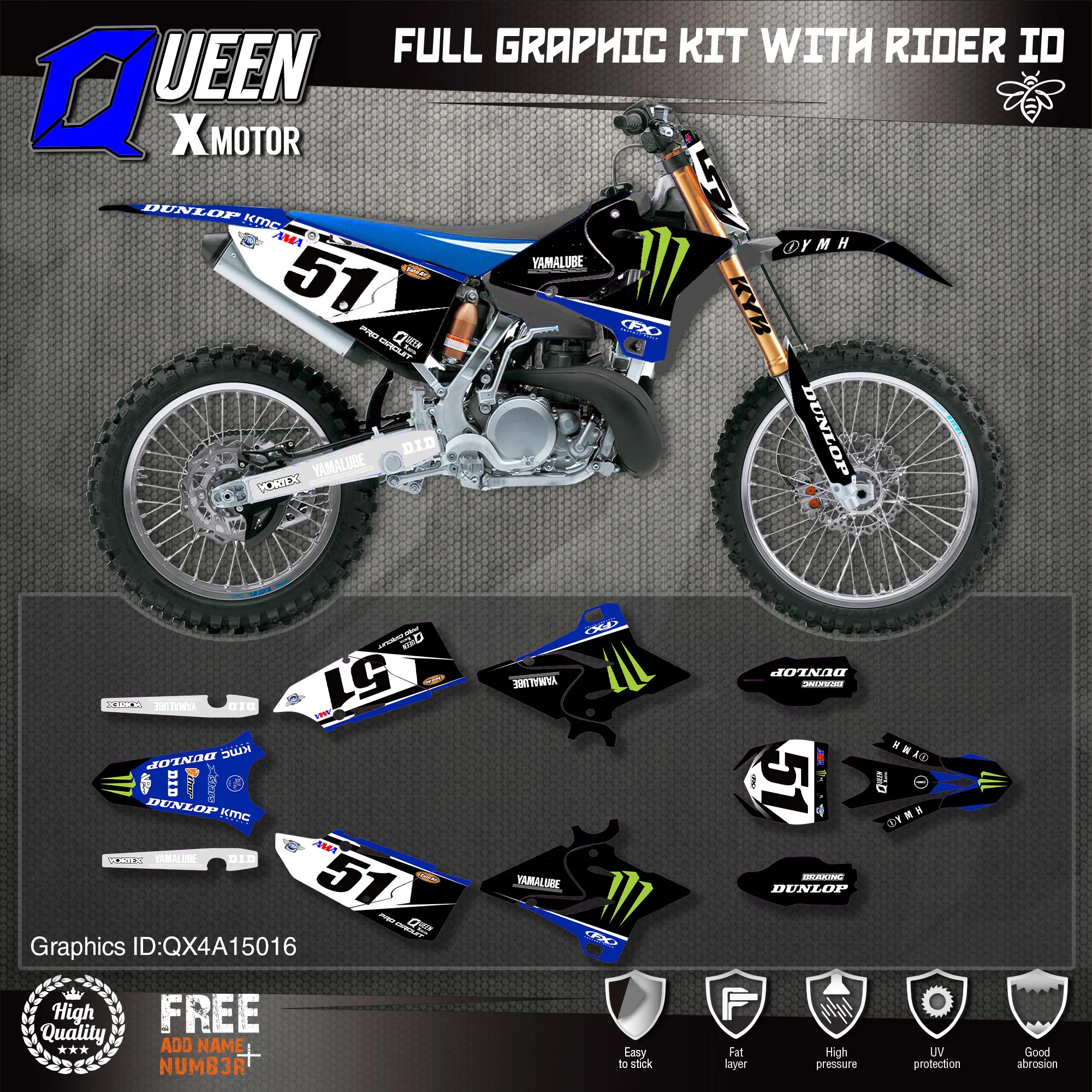 Королева X Мотор сделанный на заказ команда графика фоны наклейки 3м-наклейки