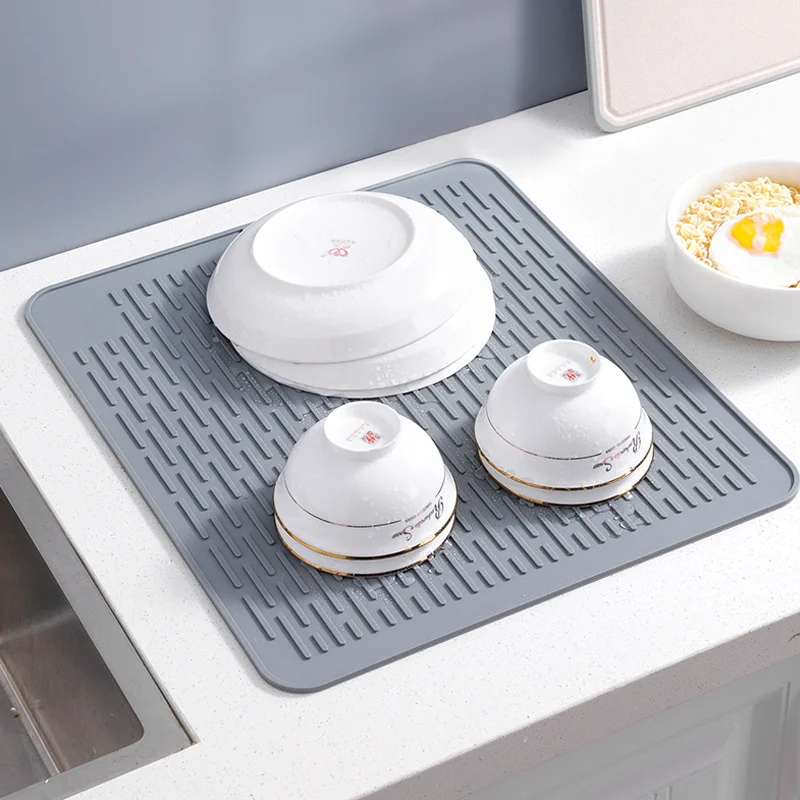 

Большой силиконовый коврик для посуды, дренажная прокладка, теплоизоляция, антиобрастающий коврик для обеденного стола, кухонный фильтр, С...