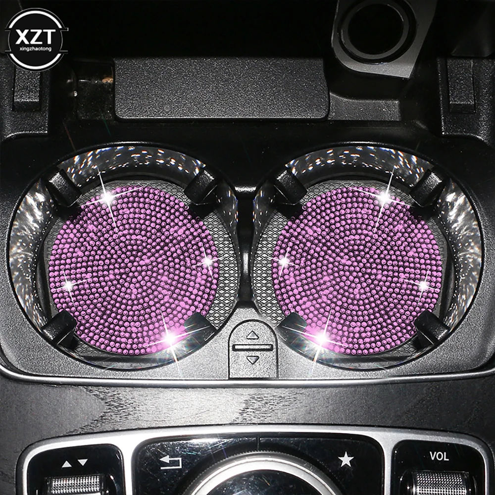 

2 шт. Алмазный автомобильный нескользящий коврик, силикагелевые подставки под стаканы для воды, подстаканники под чашки, коврик, автомобиль...