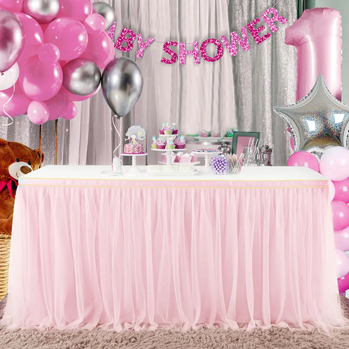 Золотые поля юбка для стола Тюлевая скатерть прямоугольный круглый стол