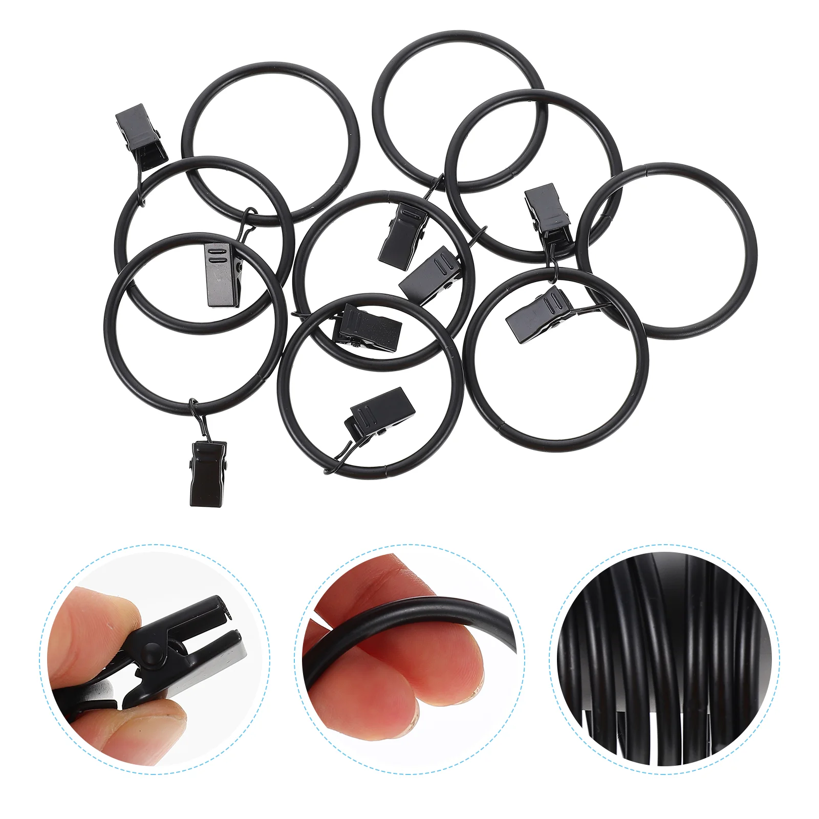 

Curtain Shower Hook Metal Clip Bathroom Drapery Clips Rings Ring Hanger Rail Holder Accessories