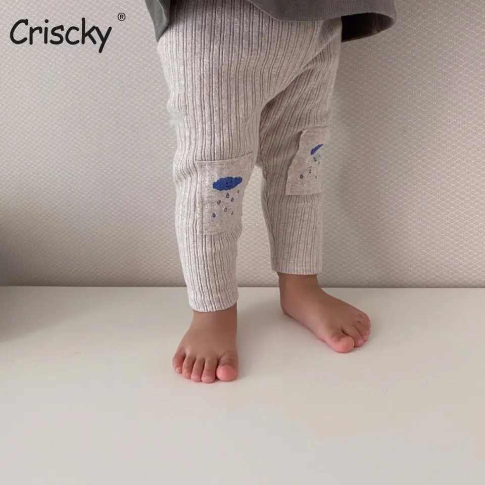 

Criscky 2023 Cartoon Spring Autumn Baby Pants Newborn Girls Leggings Soild Color Cotton Pants Kids Children Leggings